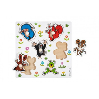 Detoa Puzzle Vkládačka deskové Krtek dřevo 22,5x22,5cm ve fólii 18m+
