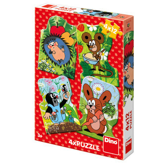 Dino puzzle Krteček  4 x 12 dílků