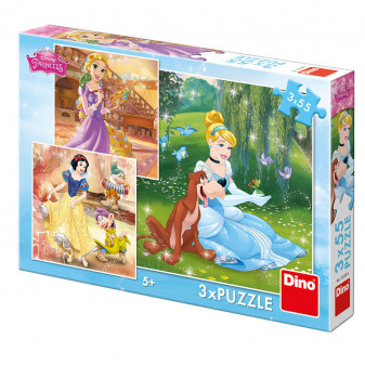 Dino puzzle Princezny volné odpoledne 3 x 55 dílků