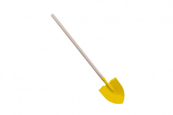 Rýč špičatý žlutý s násadou kov dřevo 80cm nářadí