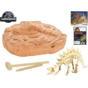 Jurský svět sada pro tesání kostry Stegosaura s doplňky v krabičce