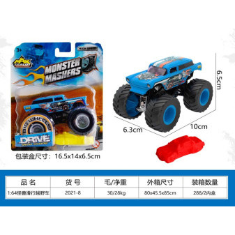 Auto Monster modré 1:64