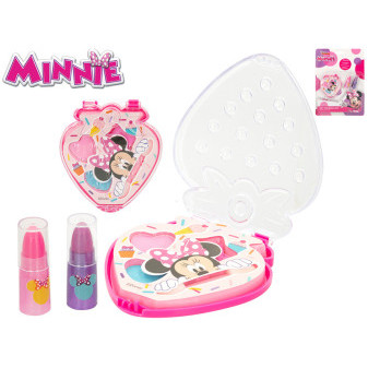 Minnie sada krásy s očními stíny a lesky na rty 5ks v krabičce ve tvaru jahody na kartě šminky