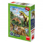 Dino puzzle Život dinosaurů neon 100 XL dílků