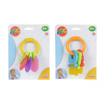 Simba baby 2 v 1 Chrastítko a kousátko - klíče / ovoce 12 cm
