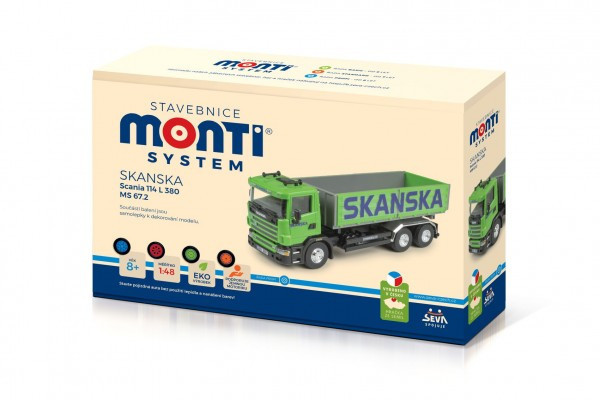 Stavebnice Monti System MS 67,2 Skanska Scania 114 L 1:48 v krabici