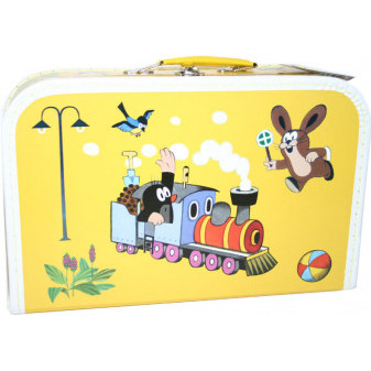 Kazeto kufr dětský Krtek a mašinka velký světležlutý kufřík 36 x 24 x 10 cm