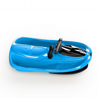 Plastkon řiditelný bob Stratos modrý 2 sedadlový boby s volantem