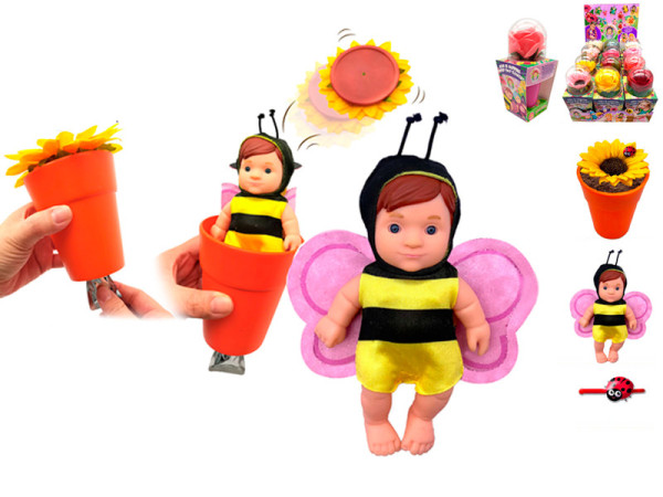 Miminko Babyblooms 12,5cm s doplňky a květinou 12druhů v krabičce