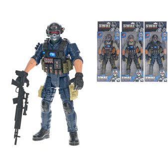 Panáček kloubový SWAT team 30cm se zbraní 4druhy v krabičce