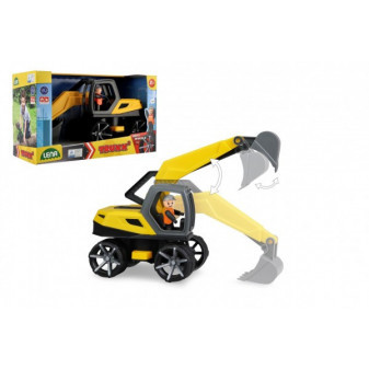 Lena Auto Truxx 2 bagr plast 33cm s figurkou v krabici 37x22x16cm 24m+