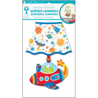 Anděl  LED lampička samolepicí svítící vesmírná loď 27 cm na baterie