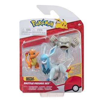 Pokémon figurky - 3 ks v balení - Charmander + Glaceon + Geodude