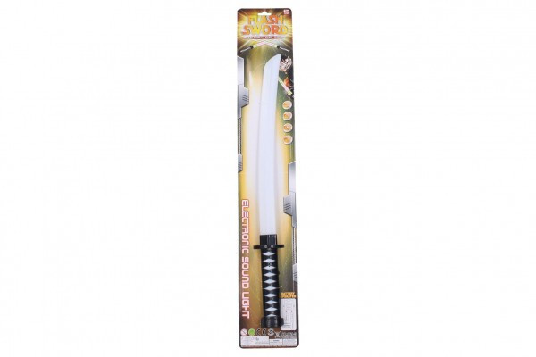 Samurajský meč plast 58cm se světlem se zvukem na kartě 13x75x5cm