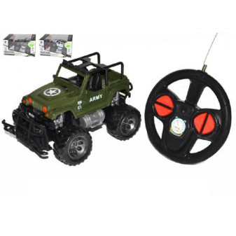 Auto terénní jeep vojenský/policejní velká kola na dálkové ovládání plast 17cm