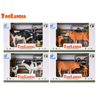 Zoolandia kráva s telátkem 8,5-25 cm s doplňky, různé druhy