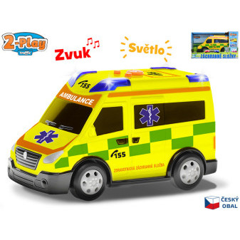 2-Play Traffic Auto ambulance CZ design 13,5cm volný chod se světlem a zvukem v krabičce