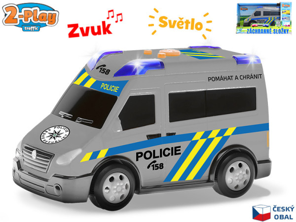 2-Play Traffic Auto policie CZ design 13,5cm volný chod se světlem a zvukem v krabičce