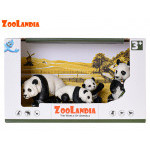 Zoolandia samec a samice pandy s mláďaty v krabičce