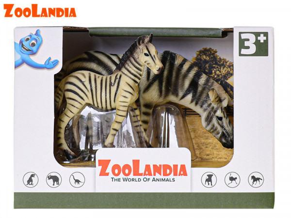 Zoolandia zebra s mládětem a doplňky  v krabičce