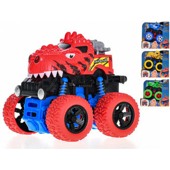 Auto monster truck dinosaurus 9,5cm na setrvačník 4barvy v krabičc