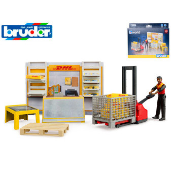 Bruder 62251 DHL obchod s vysokozdvižným vozíkem 4+ v krabičce