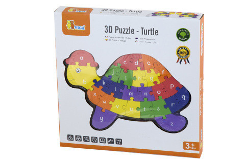 Viga 3D Puzzle - Želva s písmenky