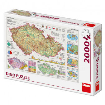 Dino puzzle mapy České republiky 2000 dílků