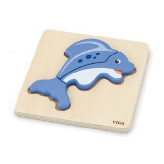 Viga Dřevěné puzzle pro nejmenší - delfín