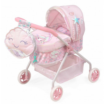 DeCuevas 86041 Můj první kočárek pro panenky s batůžkem a doplňky Ocean Fantasy 2021 - 56 cm