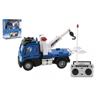 Auto RC nákladní odtahovka plast 13cm 27MHz na dálkové ovládání se světlem