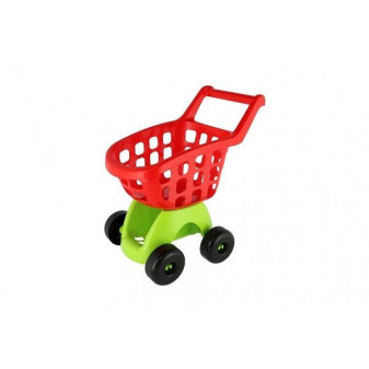 Nákupní vozík na kolečkách plast červeno-zelený 24m+