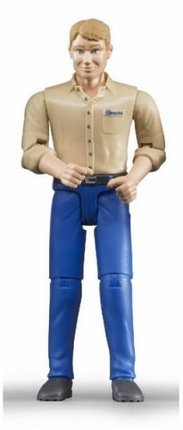 Bruder 60006 Bworld panáček muž modré kalhoty 10,7 cm