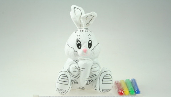 Malovací králík s fixama 22 cm