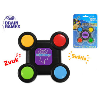 Brain Games společenská hra test paměti na baterie se světlem a zvukem v krabičce