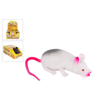 Myš strečová natahovací 12 cm v krabičce, 2 barvy