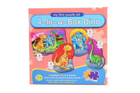 Puzzle dinosauři 4 v 1 velké dílky 2+4+6+8 dílků pro nejmenší