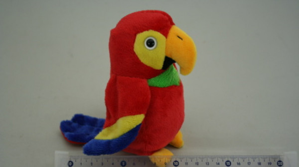 Plyšový barevný papoušek 14,5 cm