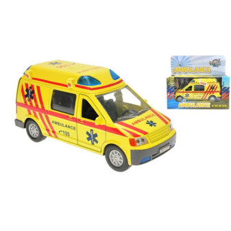 Ambulance kovová 14 cm se světlem a zvukem