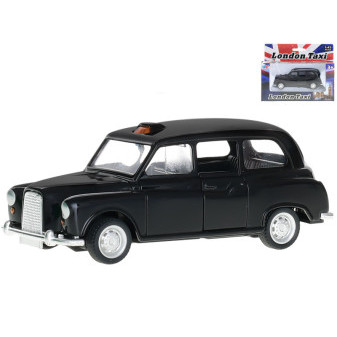 Auto taxi londýnské 12cm 1:43 kov na zpětný chod v krabičce