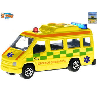 2-Play Traffic Ambulance CZ 8cm kov volný chod na kartě