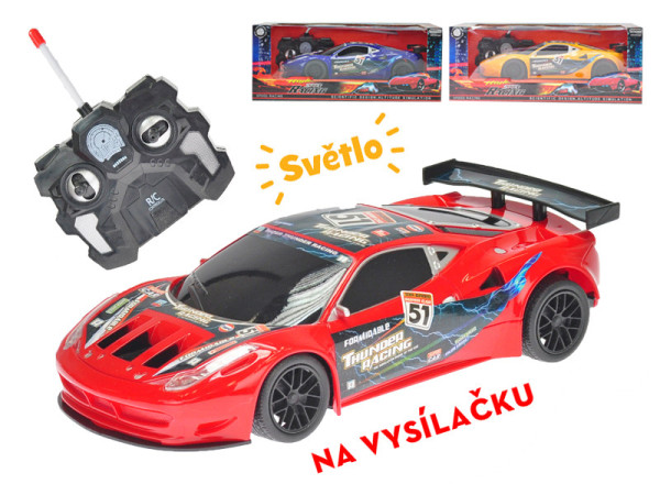 R/C auto sportovní 23cm plná funkce na dálkové ovládání se světlem 40MHz 3barvy v krabičce