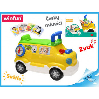 Auto edukační/odrážedlo 42x22x30 česky mluvící na baterie se světlem a zvukem 18m+ v krabičce