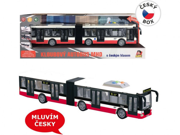 Autobus na setrvačník 44 cm, mluví česky, hlásí zastávky, CZ design