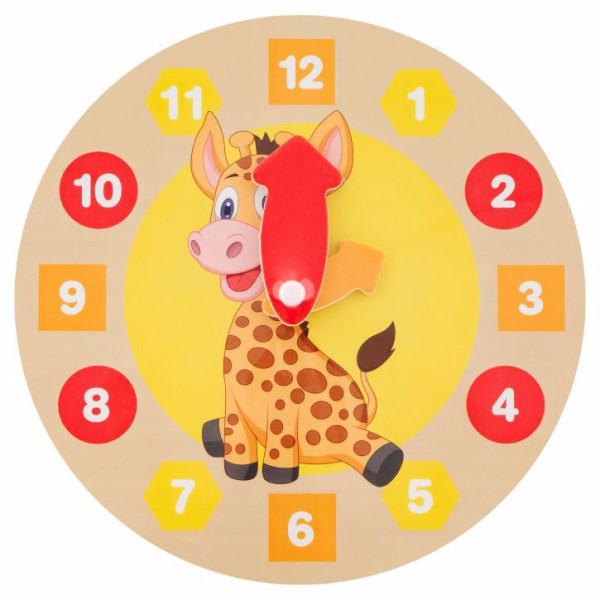 Dřevěné hodiny - žirafa
