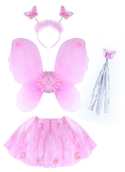 Šaty na karneval kostým květinka s křídly 4 ks