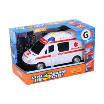 Auto sanitka s efekty 18 cm na baterie