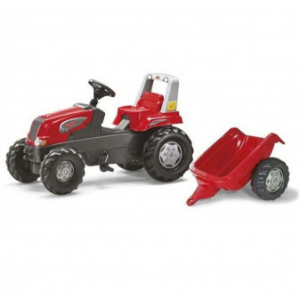 Rolly šlapací traktor Junior s vlečkou červený