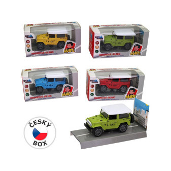 Auto Jeep kovové, na zpětný chod, 9,5, x 4,6 x 5 cm