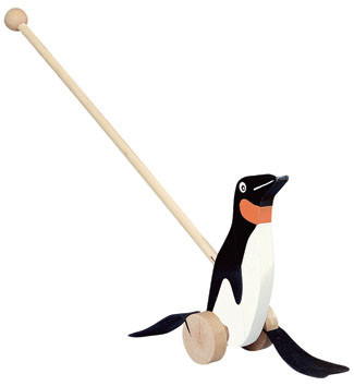 BINO tučňák na tyči  černobílý
